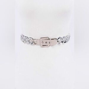 Silver Chunky Metal Chain Statement Belt